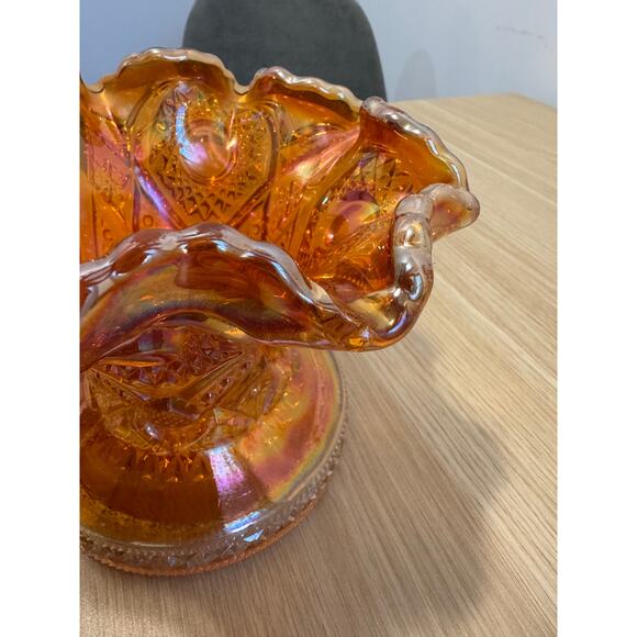 Marigold Carnival Glass Candy Dish VINTAGE - Picture 3 of 6